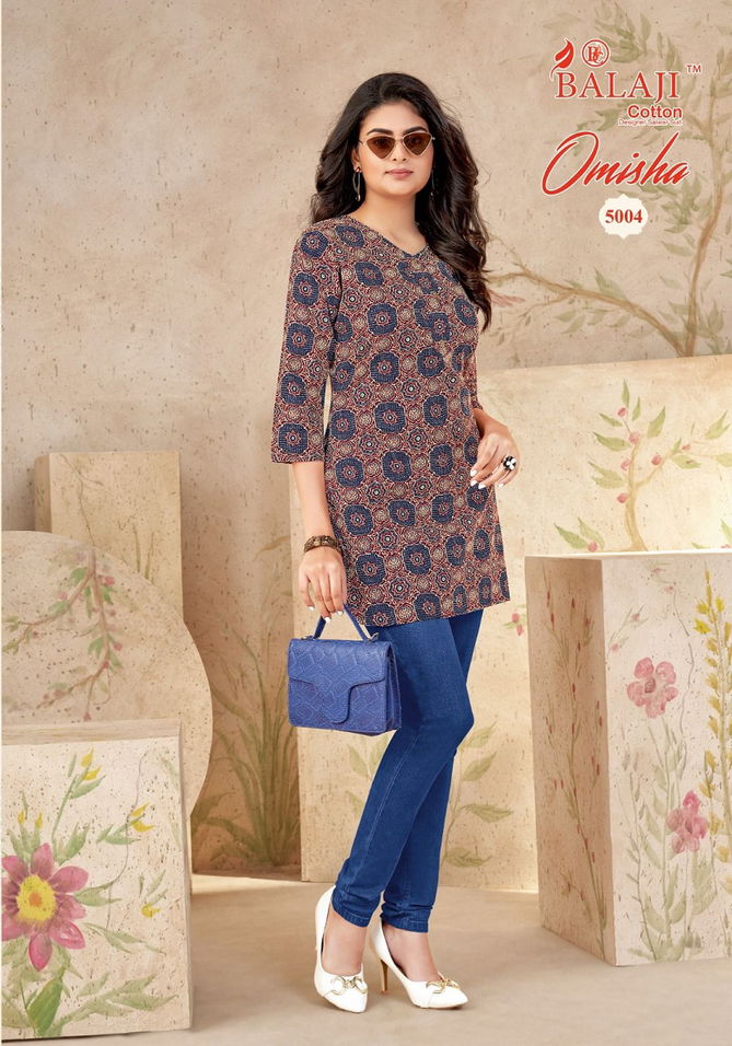 Omisha Vol 5 By Balaji Cotton Tunic Style Short Kurti Wholesale Shop In Surat